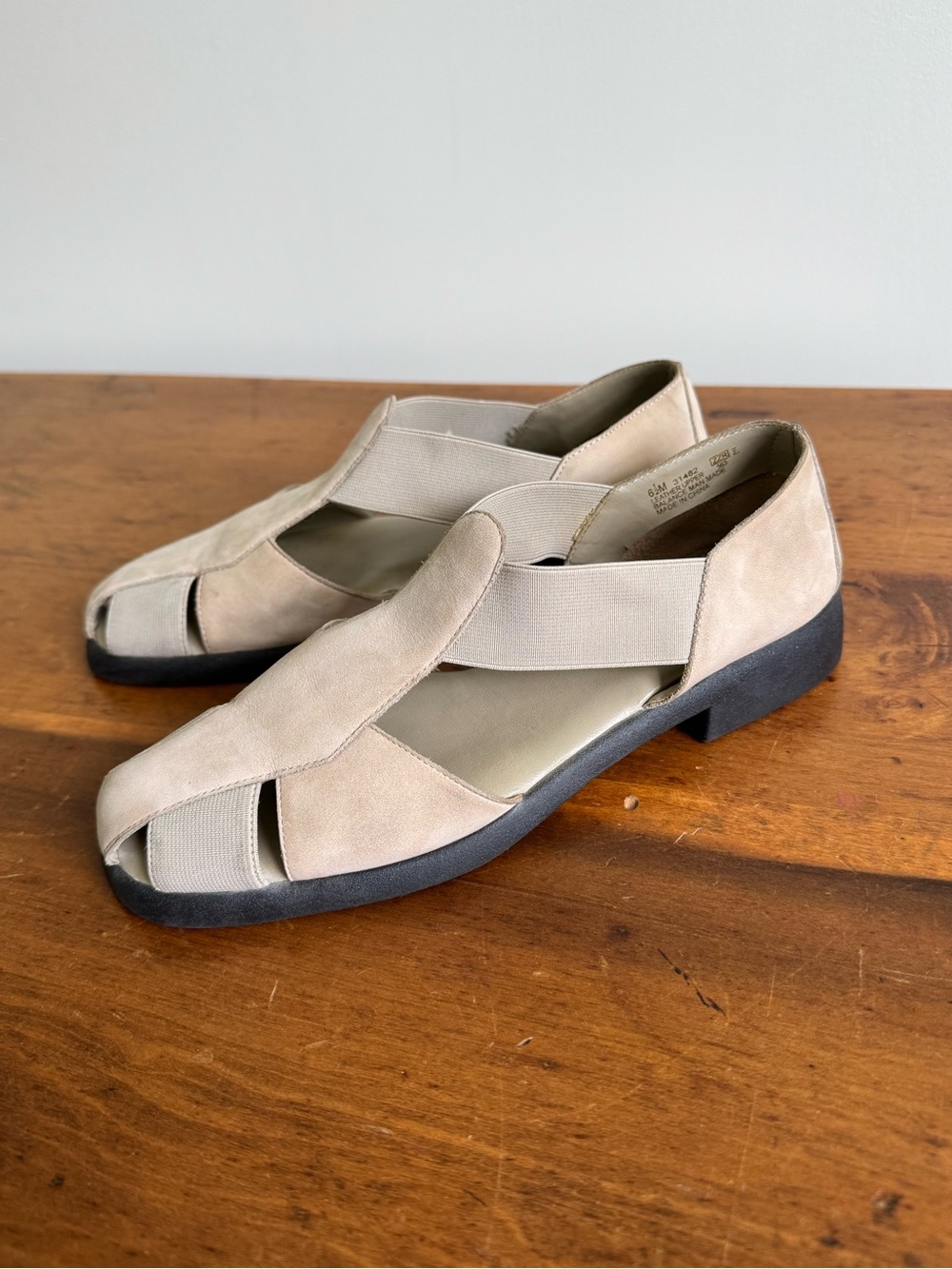 Women’s Neutral Genuine Suede Cross-Strap Sandals